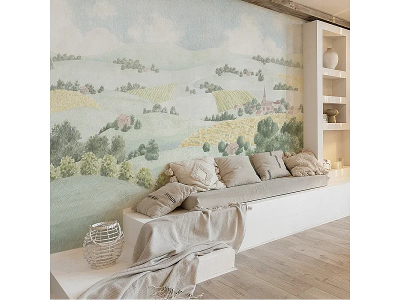 Papier peint panoramique - Campagne - Multicolore - intissé : 150g/m² - 7 lés : 336x270cm