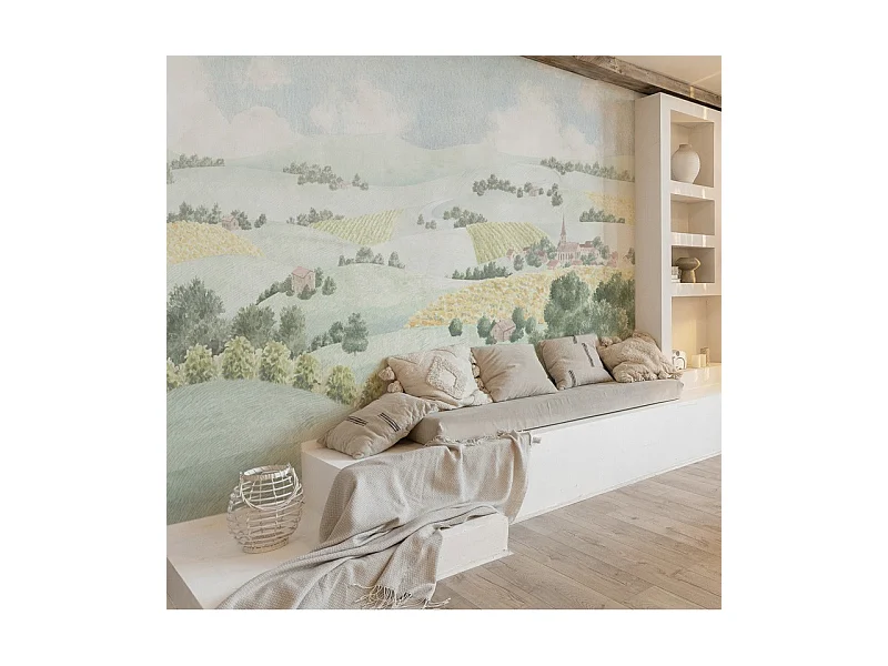 Papier peint panoramique - Campagne - Multicolore - intissé : 150g/m² - 7 lés : 336x270cm