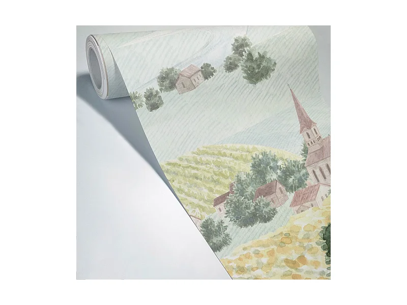 Papier peint panoramique - Campagne - Multicolore - intissé : 150g/m² - 7 lés : 336x270cm