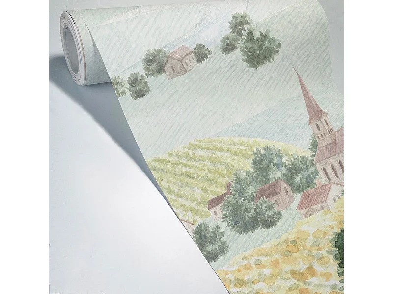 Papier peint panoramique - Campagne - Multicolore - intissé : 150g/m² - 7 lés : 336x270cm