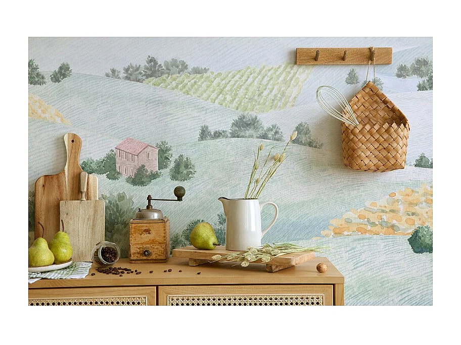 Papier peint panoramique - Campagne - Multicolore - intissé : 150g/m² - 7 lés : 336x270cm