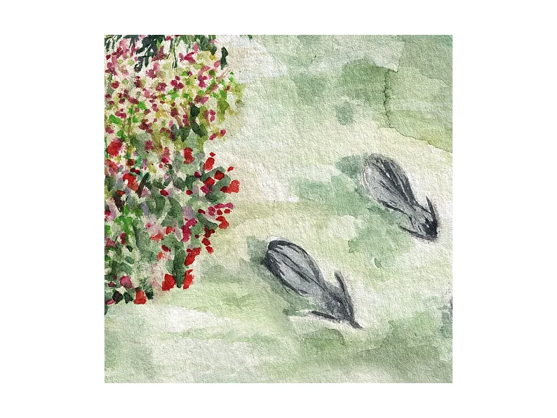 Papier peint panoramique - Rivière - Aquarelle - intissé : 150g/m² - 7 lés : 336x270cm