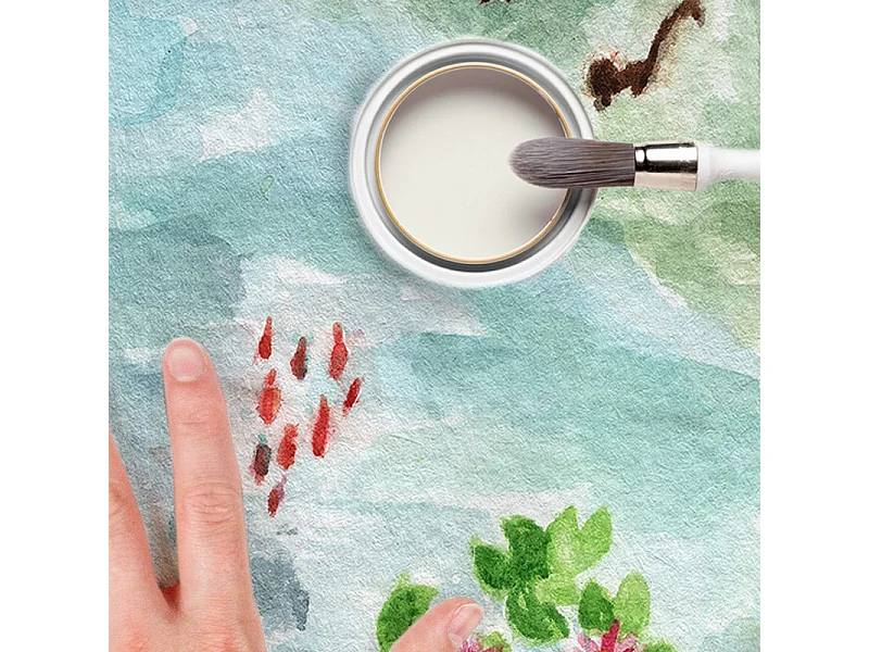 Papier peint panoramique - Rivière - Aquarelle - intissé : 150g/m² - 7 lés : 336x270cm