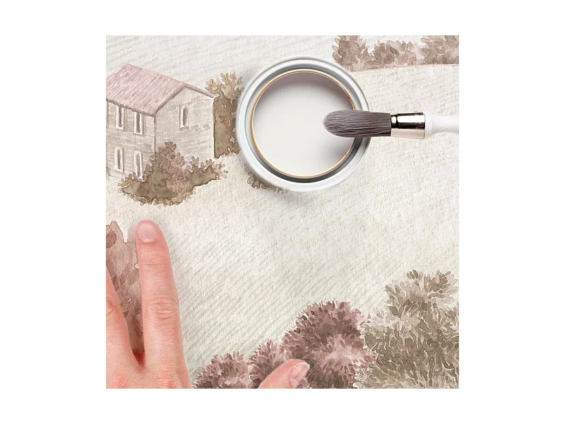 Papier peint panoramique - Campagne - Rouge - intissé : 150g/m² - 7 lés : 336x270cm