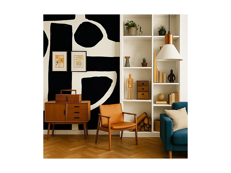 Papier peint panoramique - Elémentaire - Noir - intissé : 150g/m² - 5 lés : 240x270cm