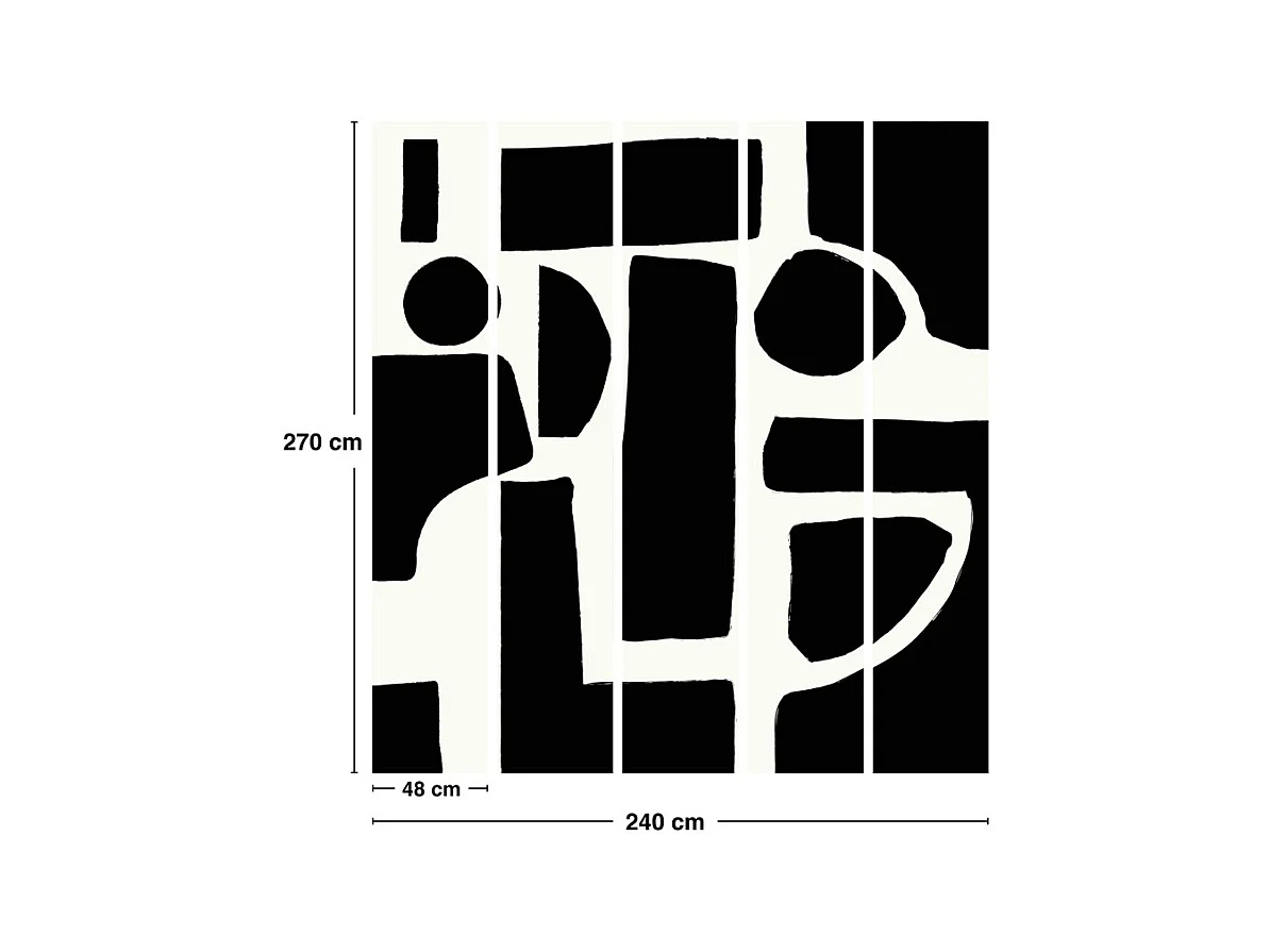 Papier peint panoramique - Elémentaire - Noir - intissé : 150g/m² - 5 lés : 240x270cm