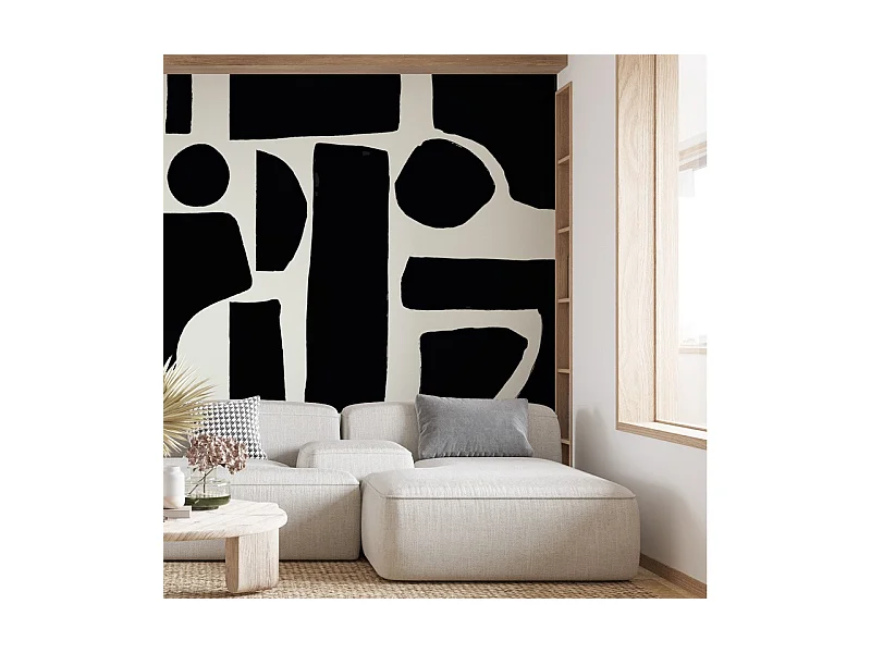 Papier peint panoramique - Elémentaire - Noir - intissé : 150g/m² - 5 lés : 240x270cm