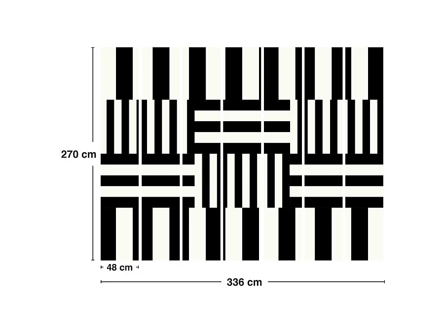 Papier peint panoramique - Tempo - Noir - intissé : 150g/m² - 7 lés : 336x270cm