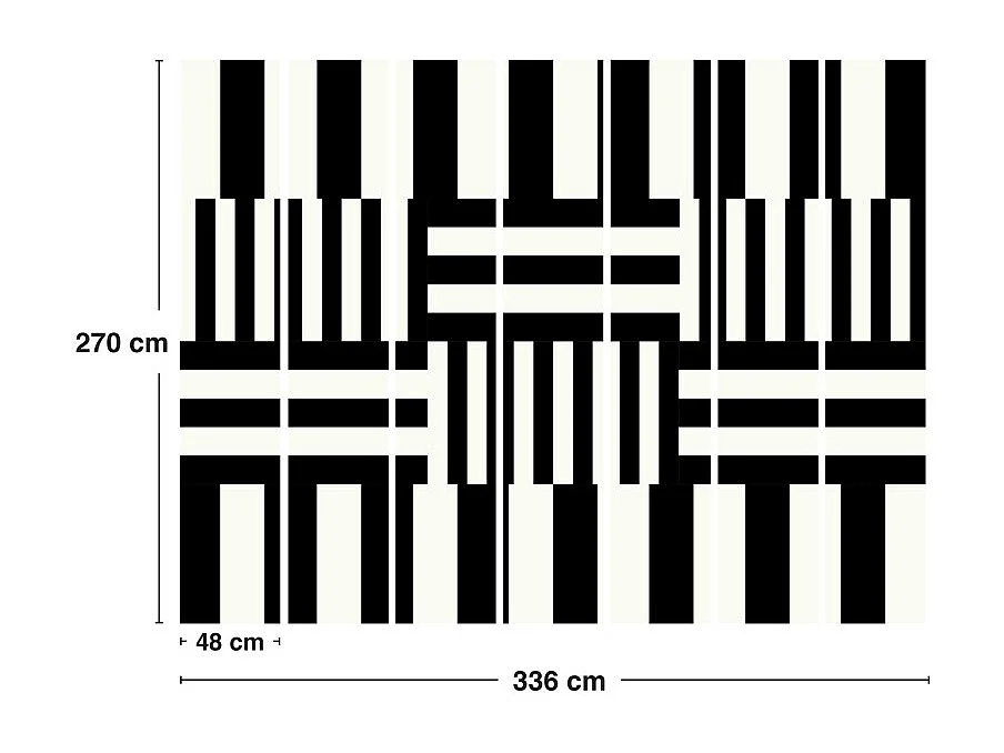 Papier peint panoramique - Tempo - Noir - intissé : 150g/m² - 7 lés : 336x270cm