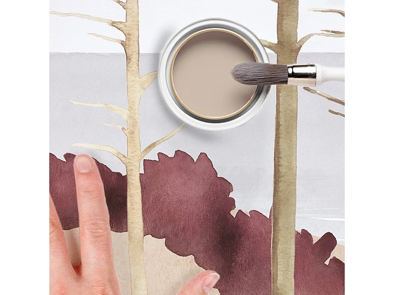 Papier peint panoramique - Les Landes - Rouge - intissé : 150g/m² - 7 lés : 336x270cm