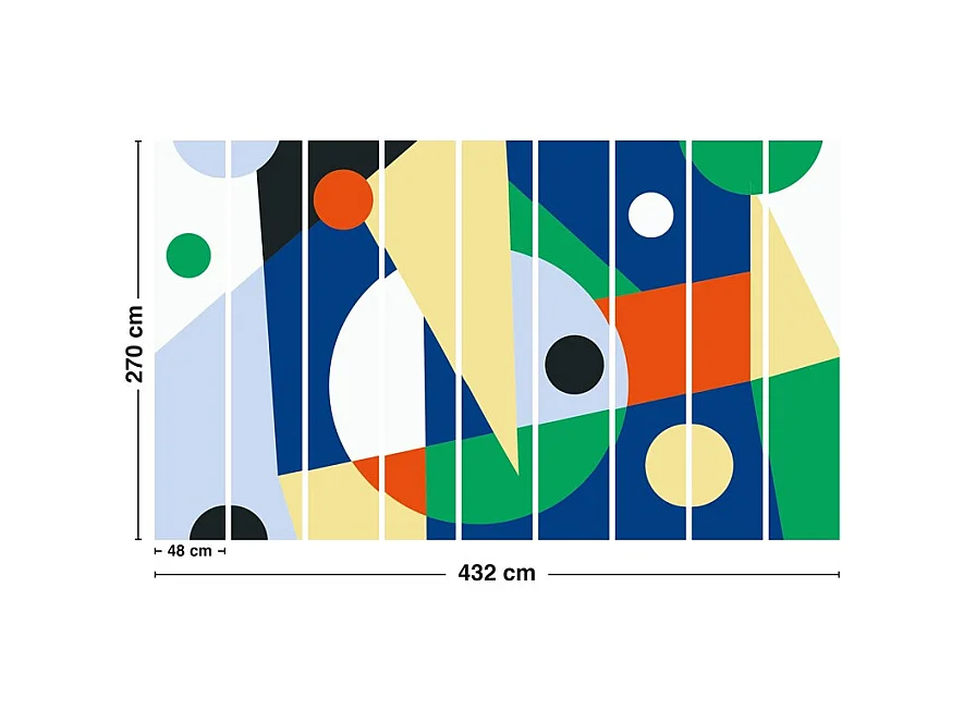 Papier peint panoramique - Orbital - Multicolore - intissé : 150g/m² - 9 lés : 432x270cm