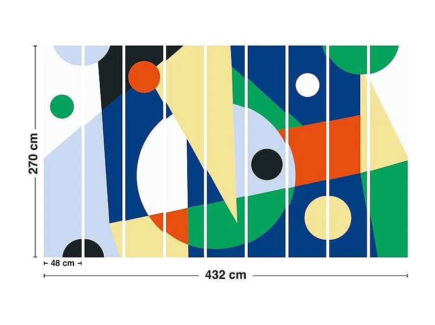 Papier peint panoramique - Orbital - Multicolore - intissé : 150g/m² - 9 lés : 432x270cm