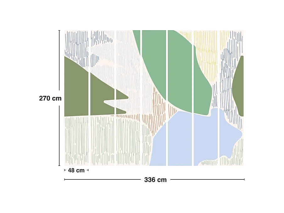 Papier peint panoramique - Jardin Diffus - Vert - intissé : 150g/m² - 7 lés : 336x270cm