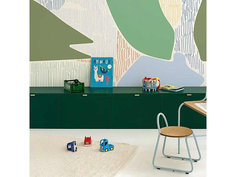 Papier peint panoramique - Jardin Diffus - Vert - intissé : 150g/m² - 7 lés : 336x270cm