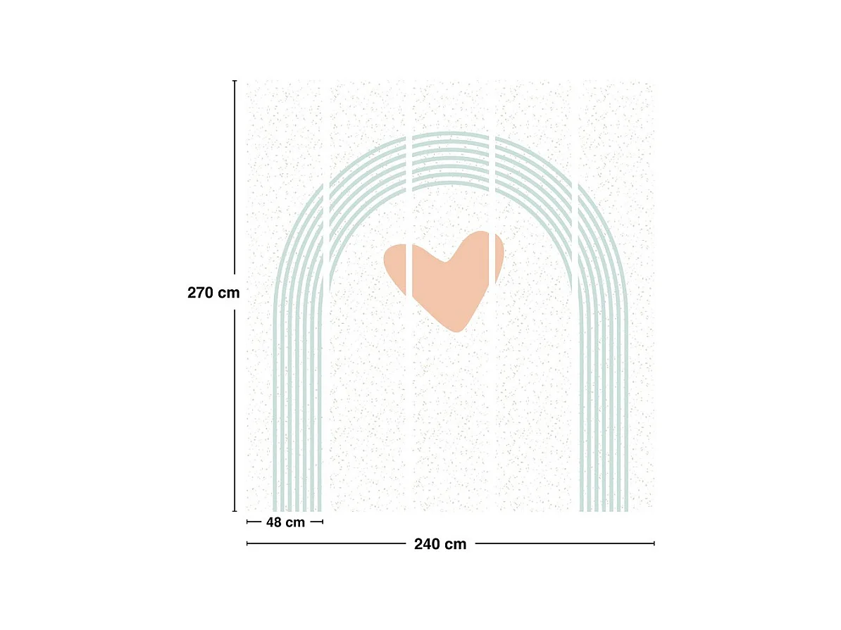 Papier peint panoramique - Arche - Vert - intissé : 150g/m² - 5 lés : 240x270cm
