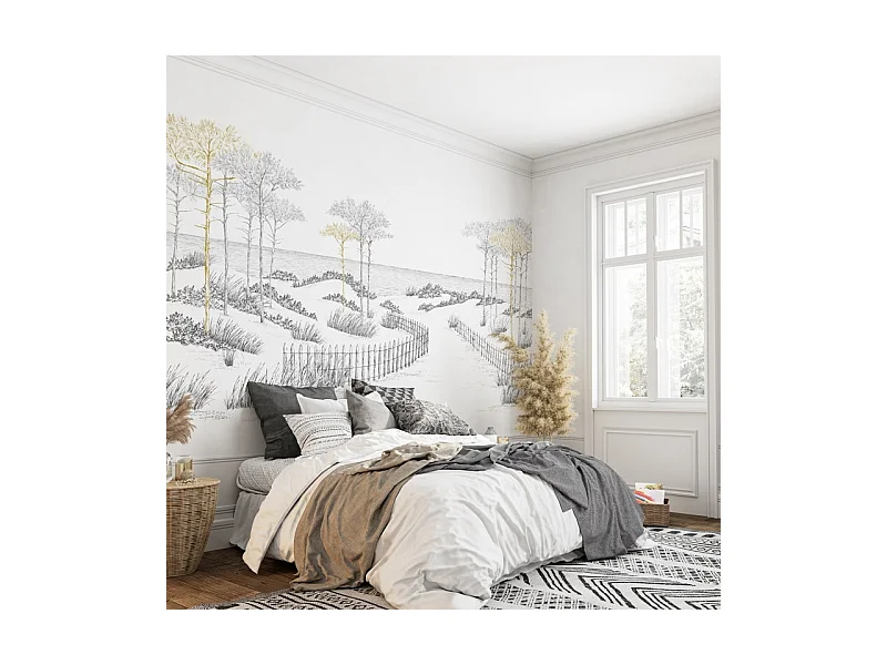 Papier peint panoramique - Les Landes - Multicolore - intissé : 150g/m² - 7 lés : 336x270cm