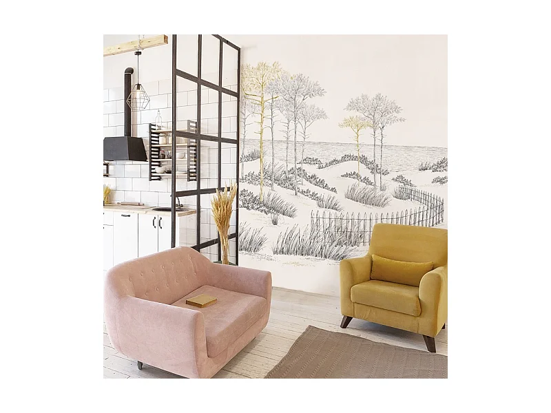 Papier peint panoramique - Les Landes - Multicolore - intissé : 150g/m² - 7 lés : 336x270cm