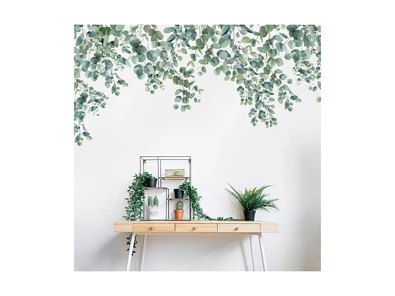 Papier peint panoramique - Eucalyptus in rain - Multicolore - intissé : 150g/m² - 7 lés : 336x270cm
