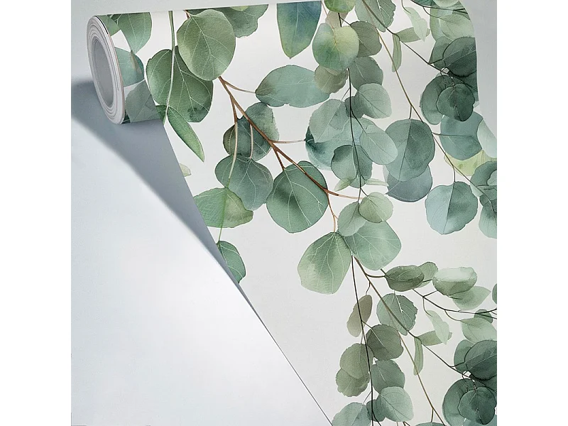Papier peint panoramique - Eucalyptus in rain - Multicolore - intissé : 150g/m² - 7 lés : 336x270cm