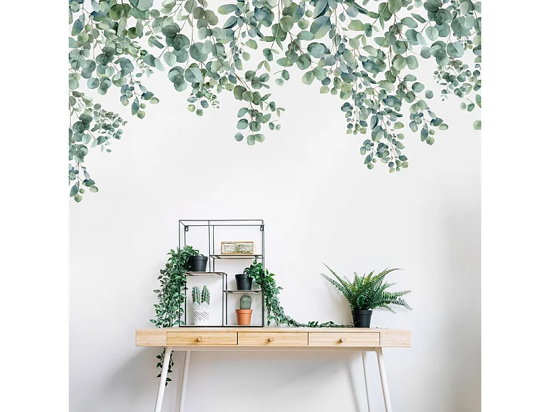 Papier peint panoramique - Eucalyptus in rain - Multicolore - intissé : 150g/m² - 7 lés : 336x270cm