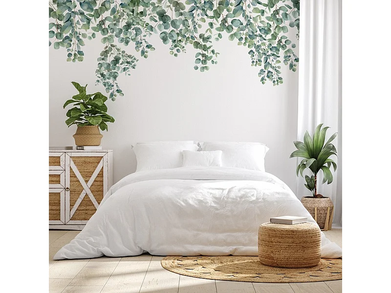 Papier peint panoramique - Eucalyptus in rain - Multicolore - intissé : 150g/m² - 7 lés : 336x270cm