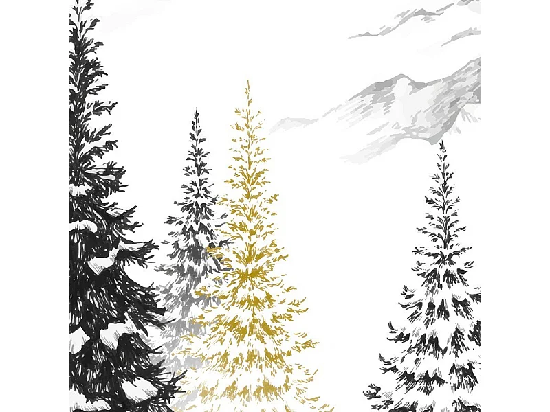 Papier peint panoramique - Montagne - Jaune - intissé : 150g/m² - 9 lés : 432x270cm