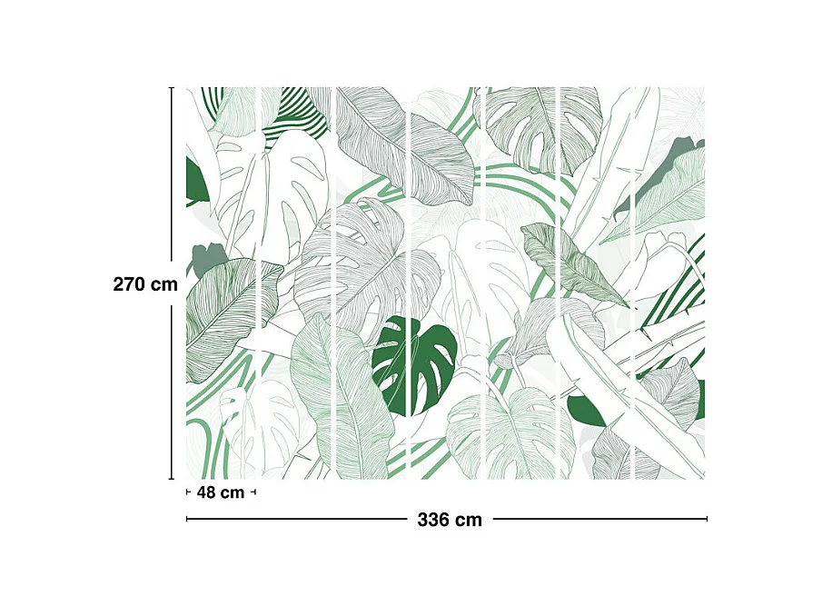 Papier peint panoramique - Bornéo - Multicolore - intissé : 150g/m² - 7 lés : 336x270cm