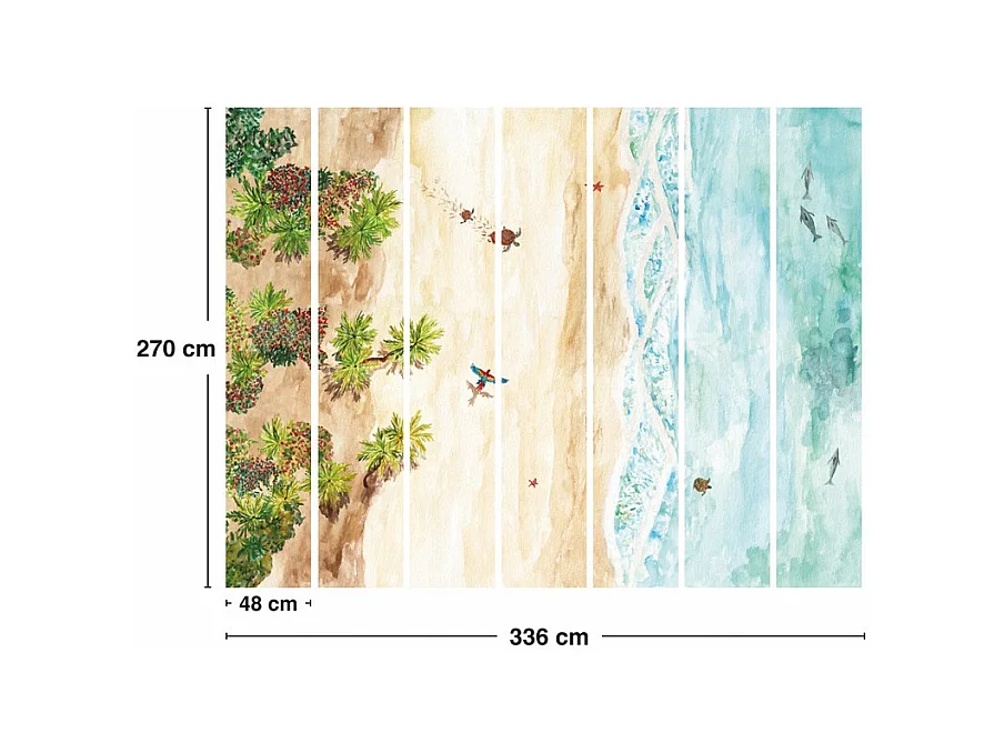 Papier peint panoramique - Vue du ciel - Multicolore - intissé : 150g/m² - 7 lés : 336x270cm