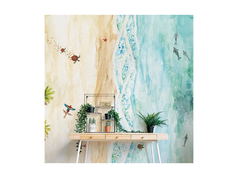 Papier peint panoramique - Vue du ciel - Multicolore - intissé : 150g/m² - 7 lés : 336x270cm