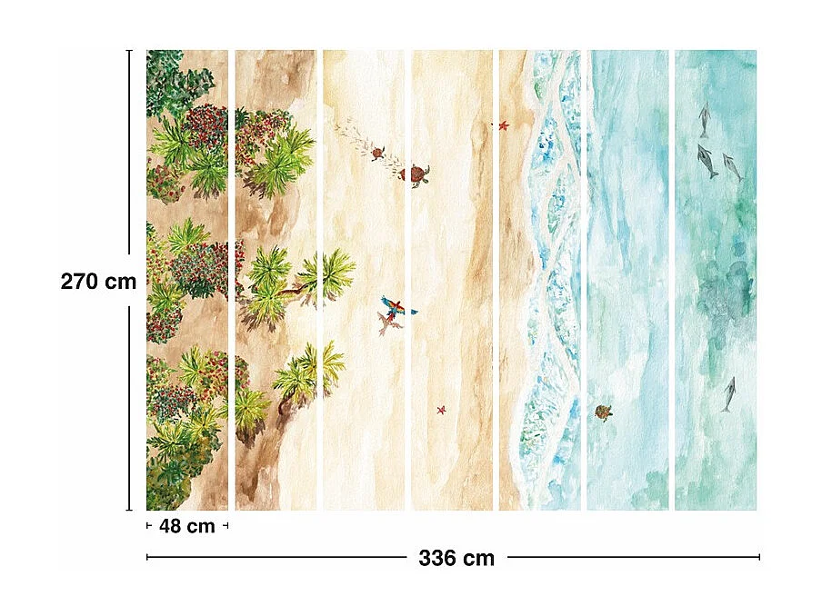 Papier peint panoramique - Vue du ciel - Multicolore - intissé : 150g/m² - 7 lés : 336x270cm