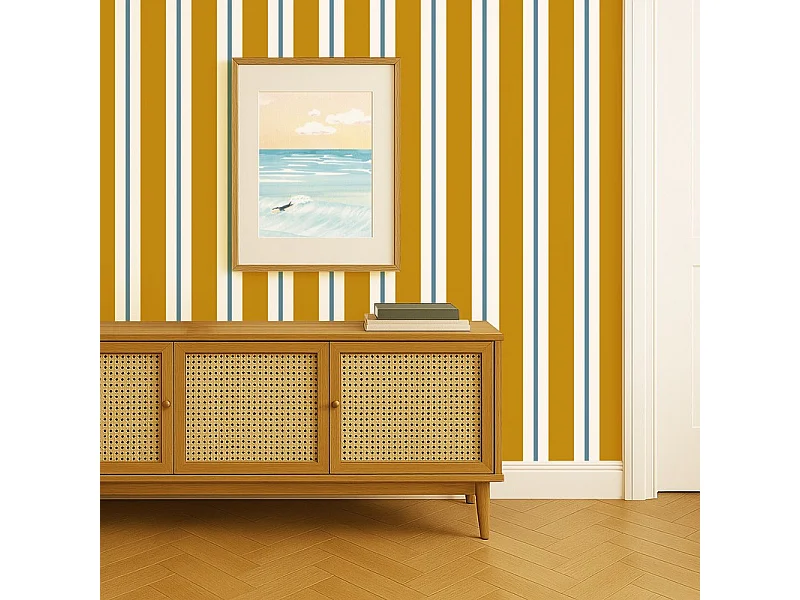 Papier peint raccordable - Corfou - Orange - intissé : 150g/m² - 4 lés : 192x270cm