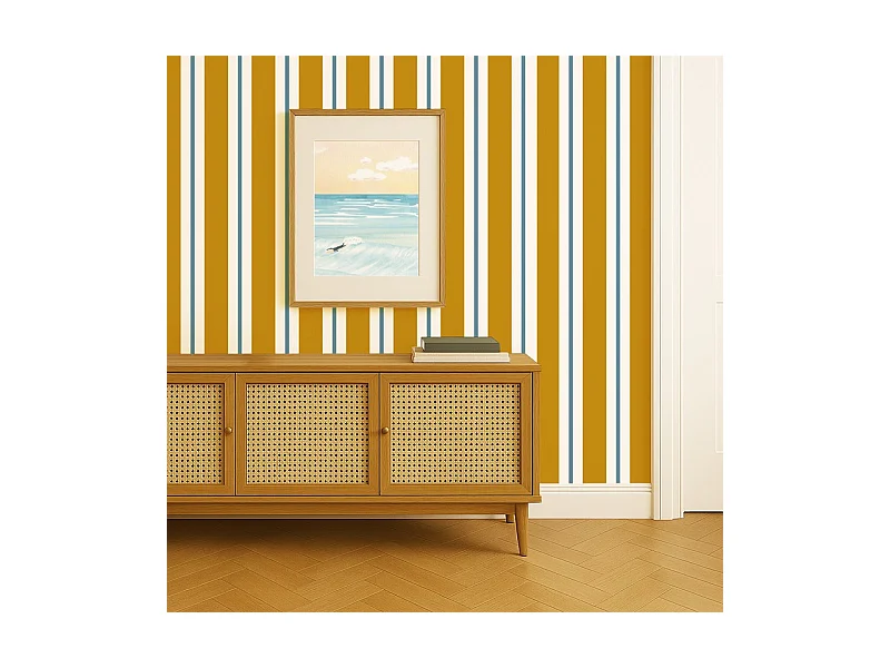 Papier peint raccordable - Corfou - Orange - intissé : 150g/m² - 4 lés : 192x270cm