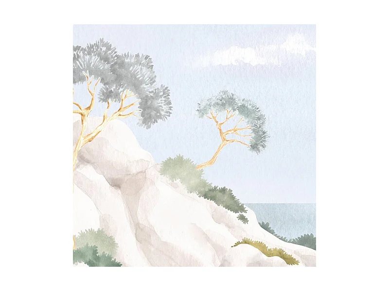 Papier peint panoramique - Calanques - Multicolore - intissé : 150g/m² - 7 lés : 336x270cm