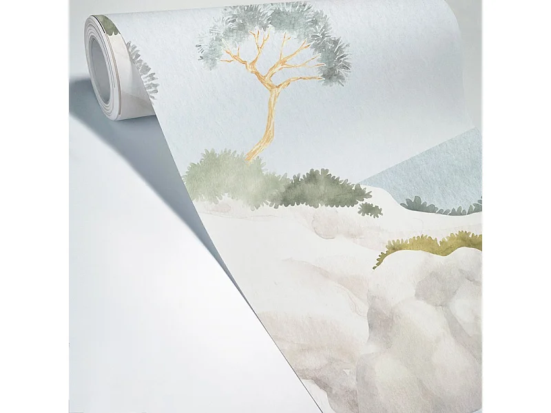 Papier peint panoramique - Calanques - Multicolore - intissé : 150g/m² - 7 lés : 336x270cm