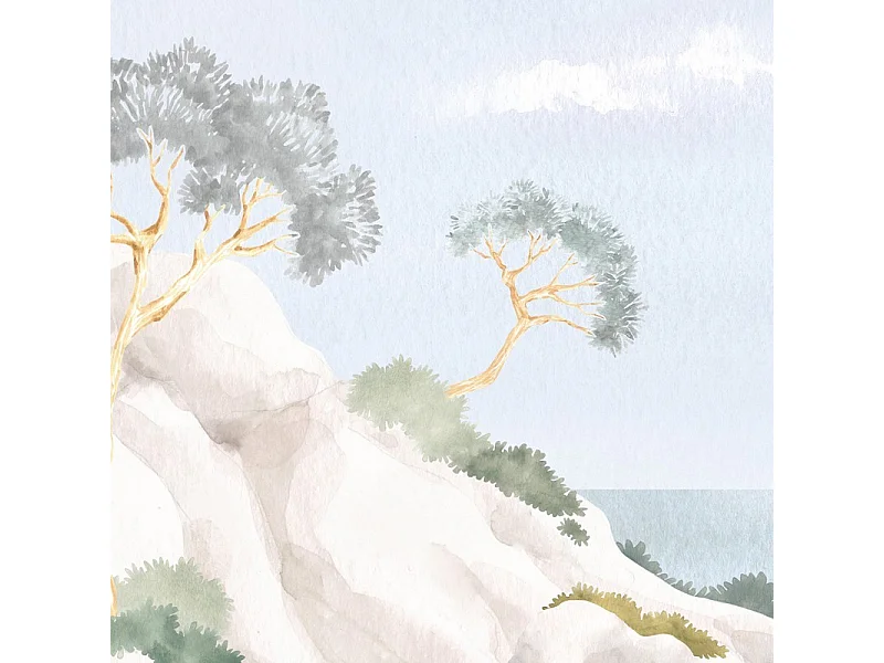 Papier peint panoramique - Calanques - Multicolore - intissé : 150g/m² - 7 lés : 336x270cm