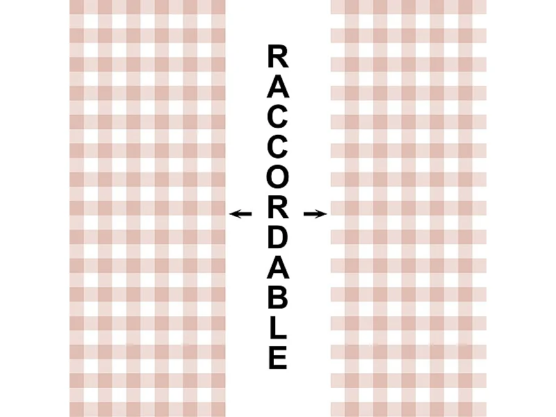 Papier peint raccordable - Vichy - Rose - intissé : 150g/m² - 4 lés : 192x270cm
