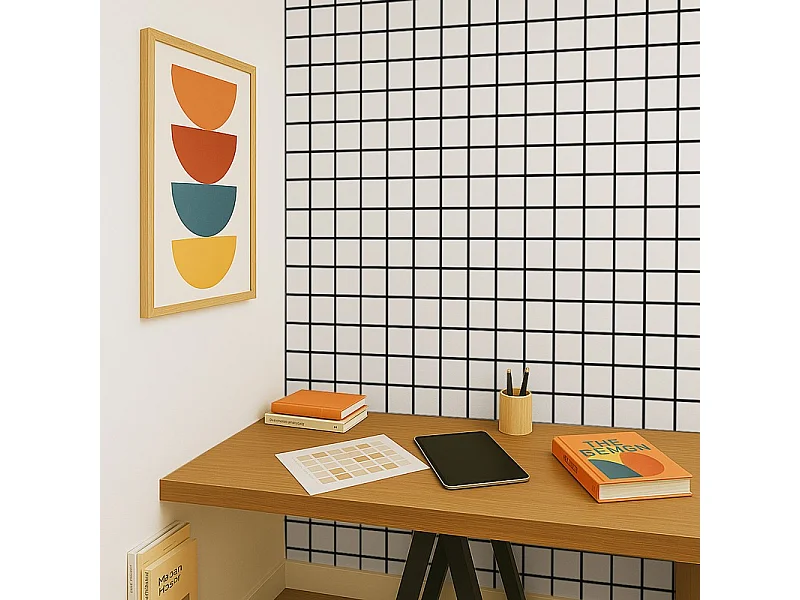 Papier peint raccordable - Brest - Multicolore - intissé : 150g/m² - 4 lés : 192x270cm