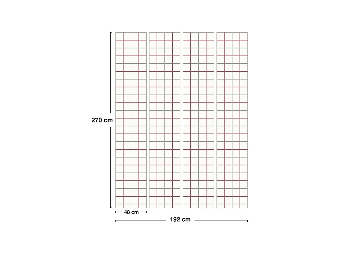 Papier peint raccordable - Toulouse - Multicolore - intissé : 150g/m² - 4 lés : 192x270cm