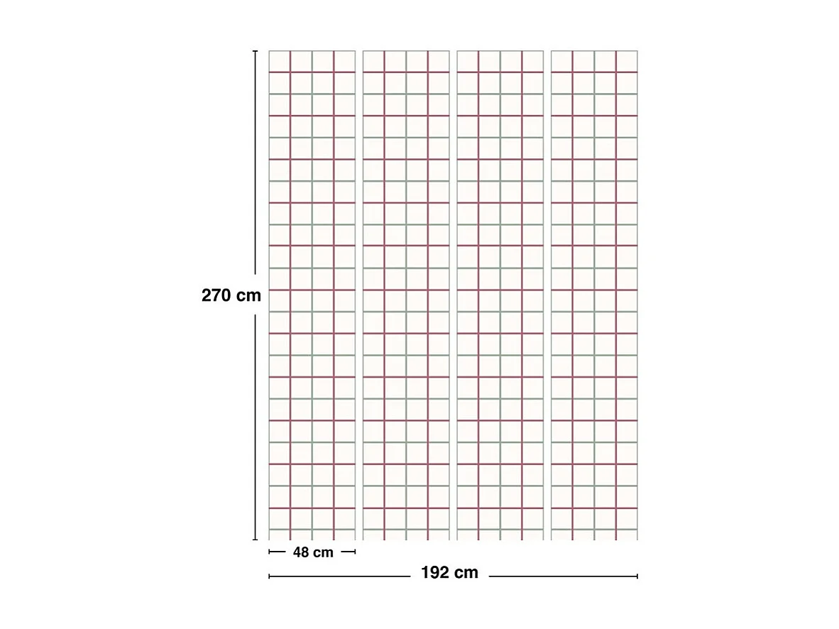Papier peint raccordable - Toulouse - Multicolore - intissé : 150g/m² - 4 lés : 192x270cm