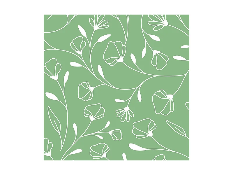 Contremarches adhésives PVC pour escalier - floral vert - Lot de 5 (15x100 cm)