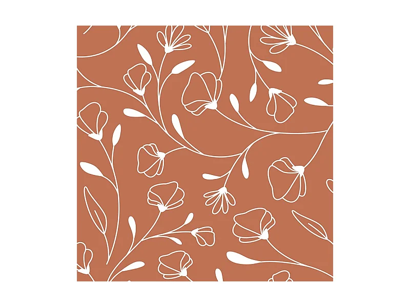 Contremarches adhésives PVC pour escalier - floral rouge - Lot de 5 (18x100 cm)