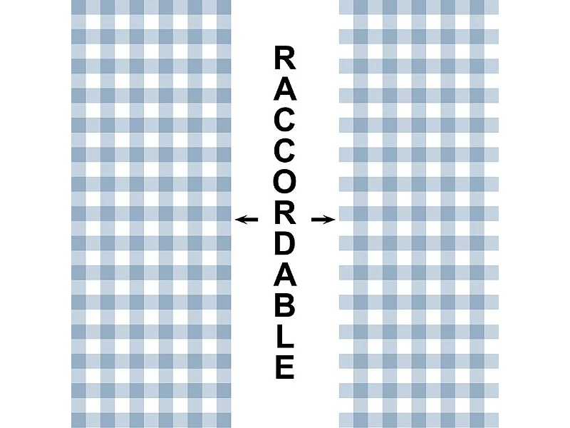 Papier peint raccordable - Vichy - Bleu - intissé : 150g/m² - 4 lés : 192x270cm