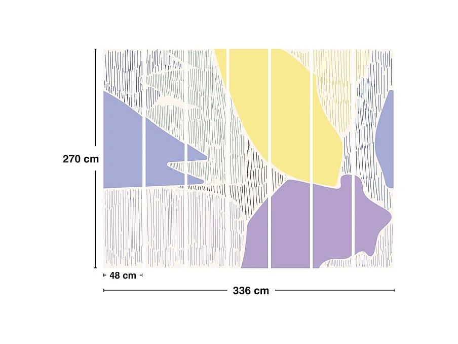Papier peint panoramique - Jardin Tamisé - Violet - intissé : 150g/m² - 7 lés : 336x270cm