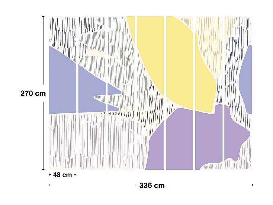 Papier peint panoramique - Jardin Tamisé - Violet - intissé : 150g/m² - 7 lés : 336x270cm