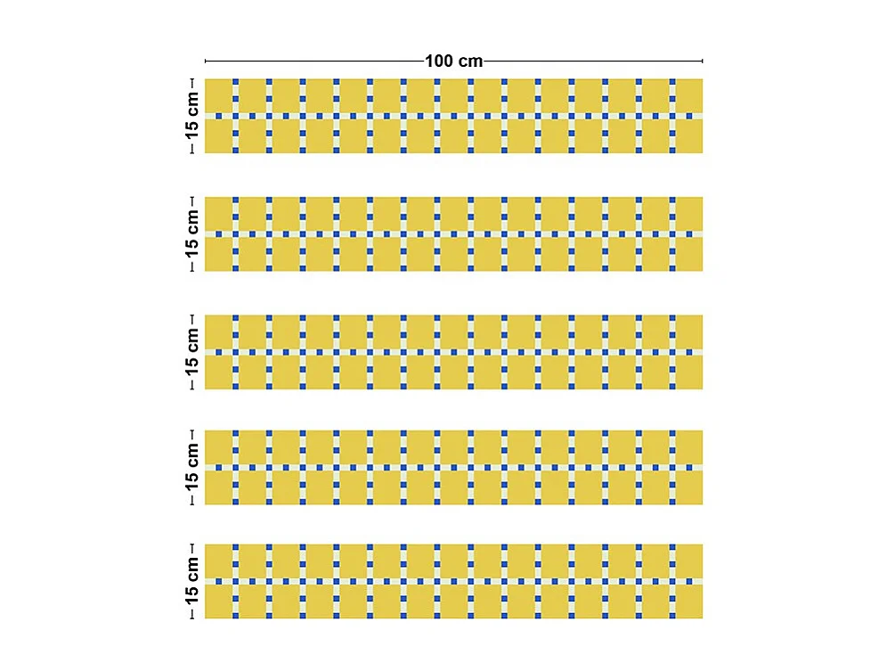 Contremarches adhésives PVC pour escalier - jaune - Lot de 5 (15x100 cm)