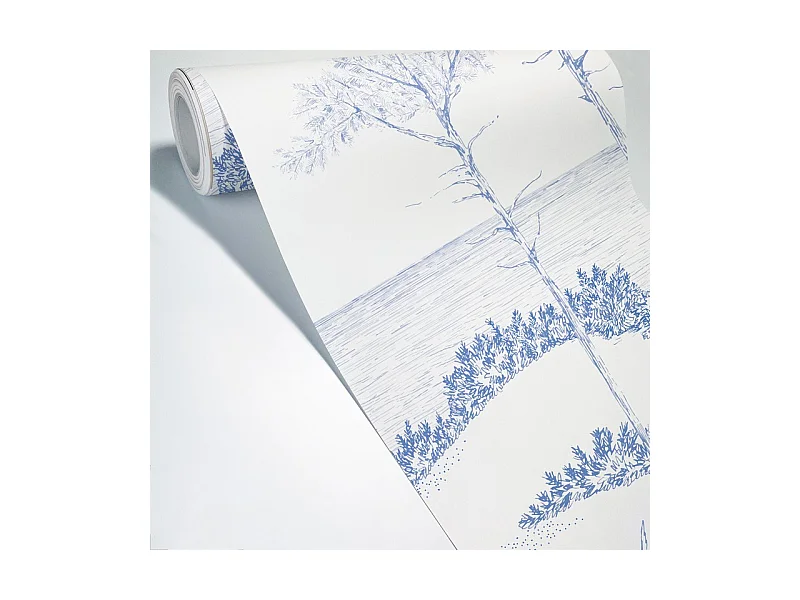 Papier peint panoramique - Les Landes - Bleu - intissé : 150g/m² - 7 lés : 336x270cm