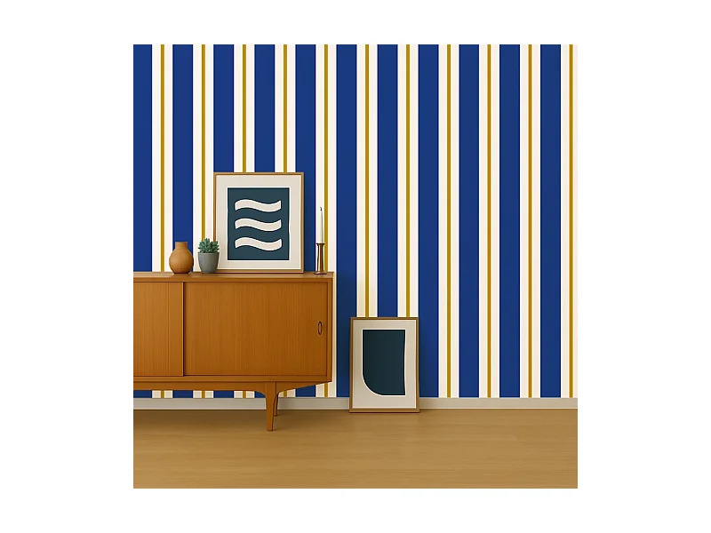 Papier peint raccordable - Bari - Bleu - intissé : 150g/m² - 4 lés : 192x270cm