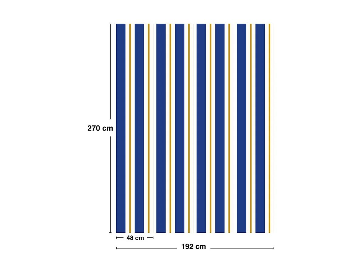 Papier peint raccordable - Bari - Bleu - intissé : 150g/m² - 4 lés : 192x270cm