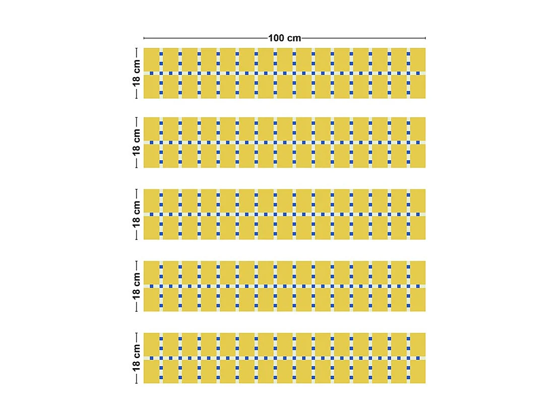 Contremarches adhésives PVC pour escalier - jaune - Lot de 5 (18x100 cm)