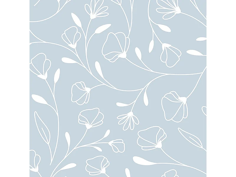 Contremarches adhésives PVC pour escalier - floral bleu - Lot de 5 (18x100 cm)